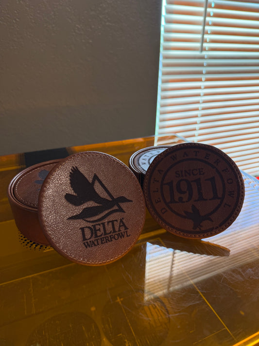 Custom Leather Coaster Set of 6