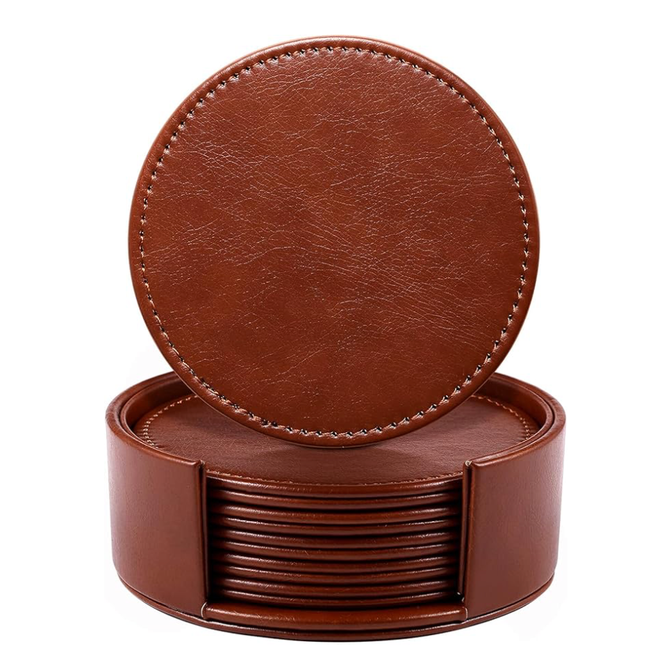 Custom Leather Coaster Set of 6